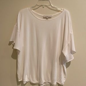 White Flutter Sleeve Tee